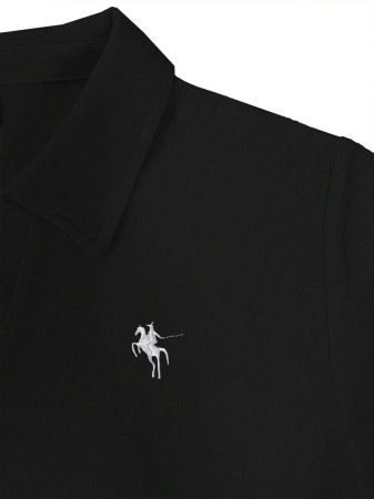 Rina Fox Ladies' Contrast Color Turndown Collar Long Sleeve Casual T-Shirt With Knight Print Fall Cloth For Women, Christmas - Image 10