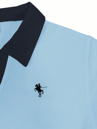 Rina Fox Ladies' Contrast Color Turndown Collar Long Sleeve Casual T-Shirt With Knight Print Fall Cloth For Women, Christmas - Image 43