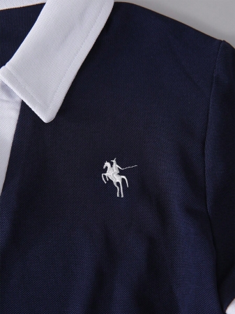 Rina Fox Ladies' Contrast Color Turndown Collar Long Sleeve Casual T-Shirt With Knight Print Fall Cloth For Women, Christmas - Image 58