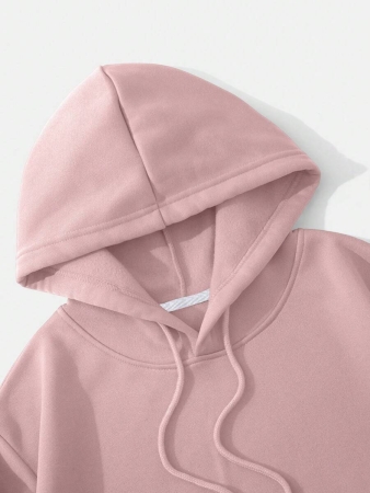 INAWLY Solid Drawstring Crop Thermal Lined Hoodie,Long Sleeve Tops Graduation,Back To School Outfits,Graduation,Teacher Outfits For Women,Back To School Pullover Fall Outfit - Image 17