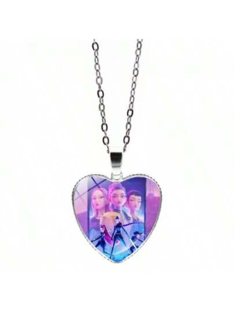 K-POP Witch Hunter Group Love Necklace Jewelry Cross-Border Hot Selling Accessories Anime Cartoon Heart Pendant Sweater Chain