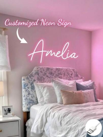 Dimmable Custom Led Neon Sign Room Decor,Personalized Wedding Neon Sign Valentine's Day Gift ,Festival Neon Sign Home Decoration Wedding Backdrop USB Power.Romantic Home Decor, Perfect For Wall Decor, Christmas, Halloween