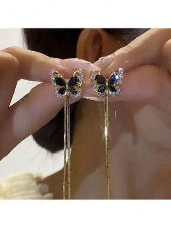 Fashionable Classic Earrings, Exquisite And Versatile Earrings, Butterfly Tassel Long Earrings, Holiday Gifts, Birthday Gifts