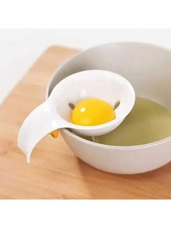 1pcs, Egg Yolk Separator Divider Holder, White Plastic Egg White Filter, Household Eggs Tool, Cooking Baking Tool, Kitchen Gadget