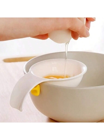 1pcs, Egg Yolk Separator Divider Holder, White Plastic Egg White Filter, Household Eggs Tool, Cooking Baking Tool, Kitchen Gadget - Image 3