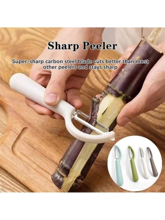 1 Stainless Steel Peeler, Multi-Functional Kitchen Peeler, Fruit And Vegetable Parer, Sharp Stainless Steel Blade, Comfortable Handle, Small Kitchen Tool (Random Color) - Image 2