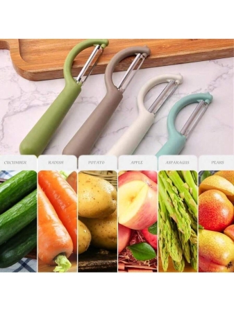 1 Stainless Steel Peeler, Multi-Functional Kitchen Peeler, Fruit And Vegetable Parer, Sharp Stainless Steel Blade, Comfortable Handle, Small Kitchen Tool (Random Color) - Image 4