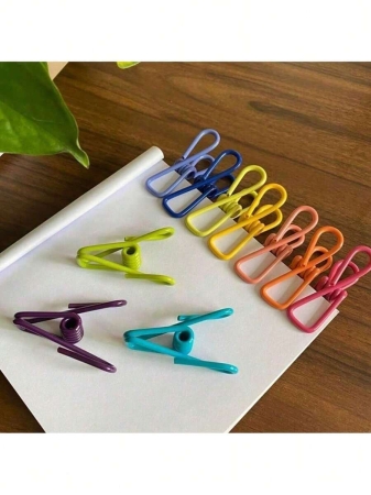 10 Windproof Multi-Purpose Metal Clips - Non-Slip, Strong Grip, Various Colors, Food Bag Sealing Clips, Clothes Drying Rack - Image 7