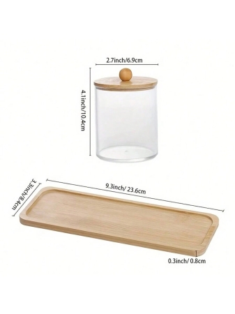3pcs Plastic Transparent Round Cleaning Swab Storage Box With Tray / 1pc Modern Portable Desktop Storage Box For Household,For Holiday Beach, Bathroom Collection, Bedroom Collection, Large Capacity - Image 6