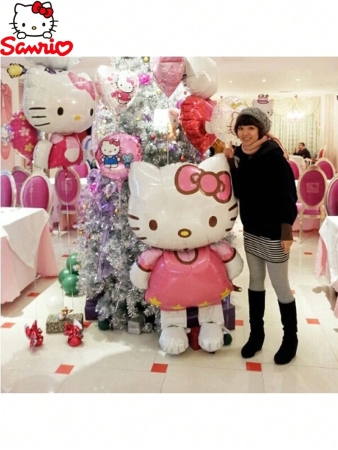 Sanrio 46in/116cm Large Balloon Party Layout Three-Dimensional Kitty Aluminum Film Balloon Birthday Party Party Decoration Balloon 1pc, - Image 5