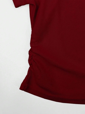 Rina Fox Ladies' Contrast Color Turndown Collar Long Sleeve Casual T-Shirt With Knight Print Fall Cloth For Women, Christmas - Image 27