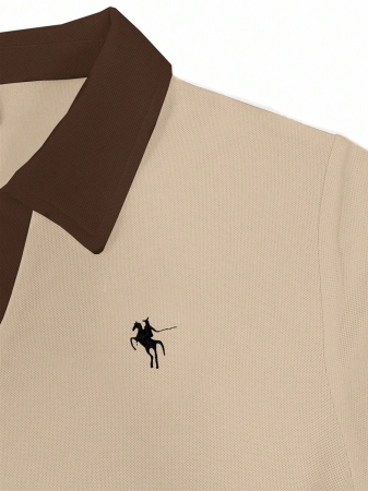 Rina Fox Ladies' Contrast Color Turndown Collar Long Sleeve Casual T-Shirt With Knight Print Fall Cloth For Women, Christmas - Image 31