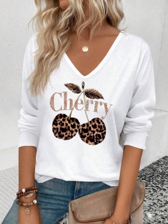 INAWLY Women's V-Neck Flare Sleeve Gradient Heart Print Casual Long Sleeve T-Shirt, Versatile Best Seller Fall Cloth For Women - Image 33