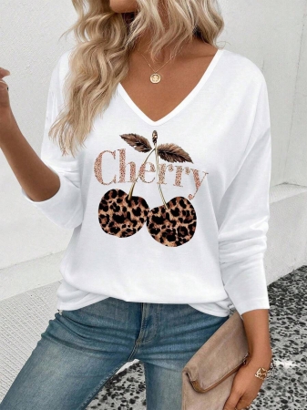 INAWLY Women's V-Neck Flare Sleeve Gradient Heart Print Casual Long Sleeve T-Shirt, Versatile Best Seller Fall Cloth For Women - Image 35
