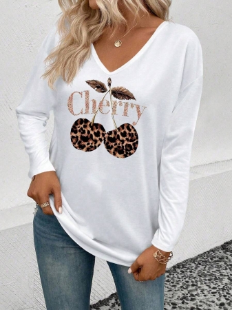 INAWLY Women's V-Neck Flare Sleeve Gradient Heart Print Casual Long Sleeve T-Shirt, Versatile Best Seller Fall Cloth For Women - Image 37