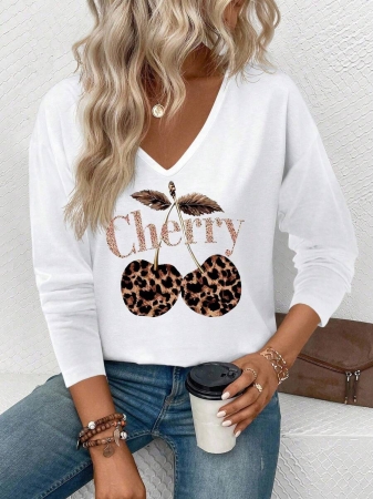 INAWLY Women's V-Neck Flare Sleeve Gradient Heart Print Casual Long Sleeve T-Shirt, Versatile Best Seller Fall Cloth For Women - Image 38