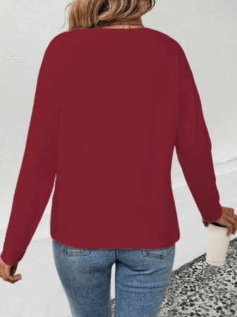 INAWLY Women's V-Neck Flare Sleeve Gradient Heart Print Casual Long Sleeve T-Shirt, Versatile Best Seller Fall Cloth For Women - Image 40