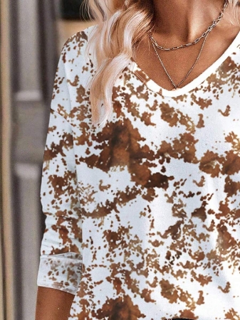 INAWLY Women's V-Neck Flare Sleeve Gradient Heart Print Casual Long Sleeve T-Shirt, Versatile Best Seller Fall Cloth For Women - Image 77