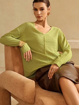 INAWLY Women's V-Neck Flare Sleeve Gradient Heart Print Casual Long Sleeve T-Shirt, Versatile Best Seller Fall Cloth For Women - Image 87