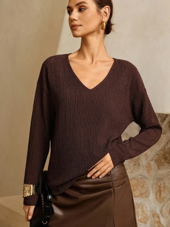 INAWLY Women's V-Neck Flare Sleeve Gradient Heart Print Casual Long Sleeve T-Shirt, Versatile Best Seller Fall Cloth For Women - Image 105