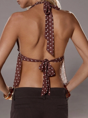 TRNVIE Women's Elegant Polka Dot V-Neck Halter Neck Camisole, Spring/Summer - Image 33