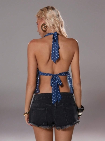 TRNVIE Women's Elegant Polka Dot V-Neck Halter Neck Camisole, Spring/Summer - Image 41