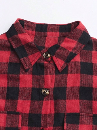 Women's Plaid Shirt Jacket, Lightweight Outer Shirt, Y2K Back To School Celebration Casual Commute Checkered Button-Front Shirt, Casual Long Sleeve Turndown Collar Versatile Shirt, Suitable For Daily Casual, Outdoor, Vacation Wear, All Season - Image 30