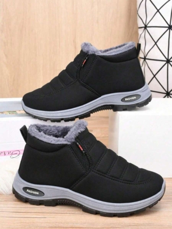 Women Boots Waterproof Ankle Boots Low Heel Winter Boots Fashion Black Winter Shoes Women Warm Snow Boots - Image 5