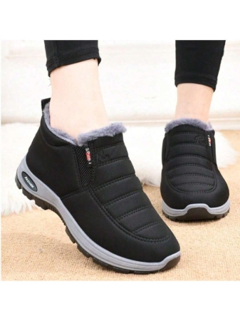Women Boots Waterproof Ankle Boots Low Heel Winter Boots Fashion Black Winter Shoes Women Warm Snow Boots - Image 6