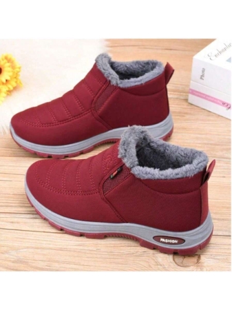 Women Boots Waterproof Ankle Boots Low Heel Winter Boots Fashion Black Winter Shoes Women Warm Snow Boots - Image 9