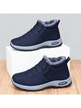 Women Boots Waterproof Ankle Boots Low Heel Winter Boots Fashion Black Winter Shoes Women Warm Snow Boots - Image 12