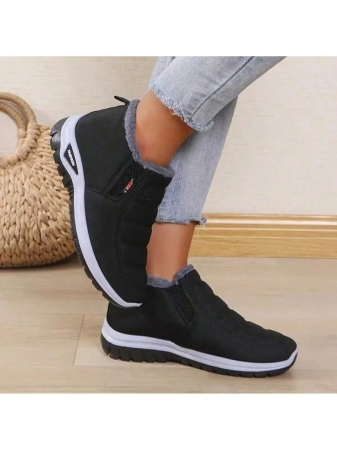 Women Boots Waterproof Ankle Boots Low Heel Winter Boots Fashion Black Winter Shoes Women Warm Snow Boots - Image 18