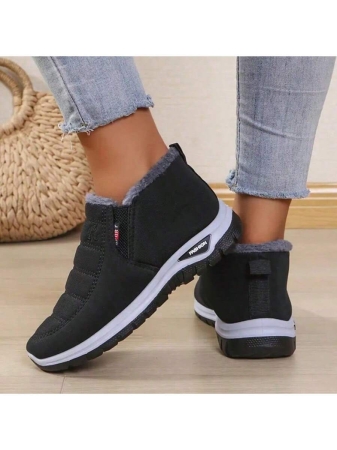 Women Boots Waterproof Ankle Boots Low Heel Winter Boots Fashion Black Winter Shoes Women Warm Snow Boots - Image 19