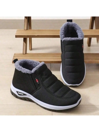 Women Boots Waterproof Ankle Boots Low Heel Winter Boots Fashion Black Winter Shoes Women Warm Snow Boots - Image 20