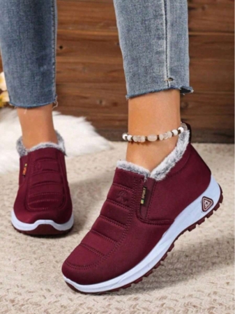 Women Boots Waterproof Ankle Boots Low Heel Winter Boots Fashion Black Winter Shoes Women Warm Snow Boots - Image 24