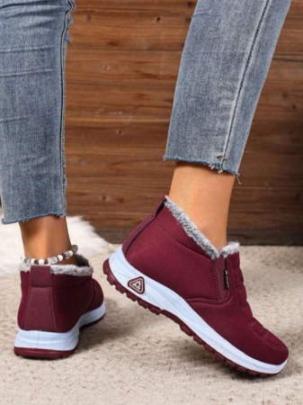 Women Boots Waterproof Ankle Boots Low Heel Winter Boots Fashion Black Winter Shoes Women Warm Snow Boots - Image 25