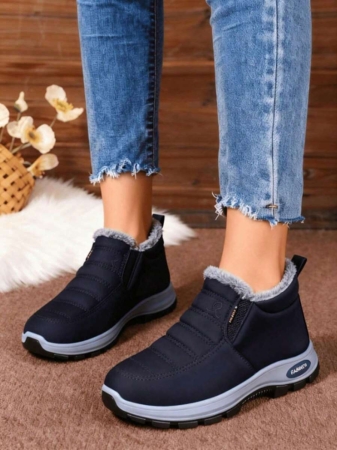 Women Boots Waterproof Ankle Boots Low Heel Winter Boots Fashion Black Winter Shoes Women Warm Snow Boots - Image 28