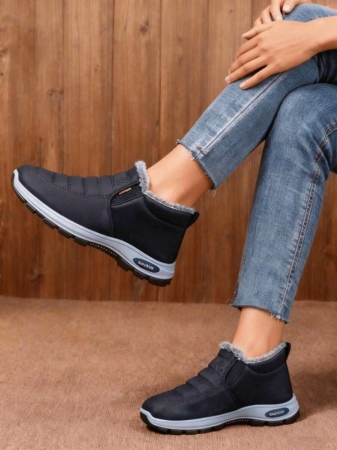 Women Boots Waterproof Ankle Boots Low Heel Winter Boots Fashion Black Winter Shoes Women Warm Snow Boots - Image 30