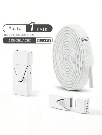 1pair Elastic No-Tie Shoe Laces With Switch Button, Black, Fits For Sneakers, Sports Shoes, Casual Shoes,White Shoes,Basketball Shoes, Trainers Running Shoes Summer - Image 11