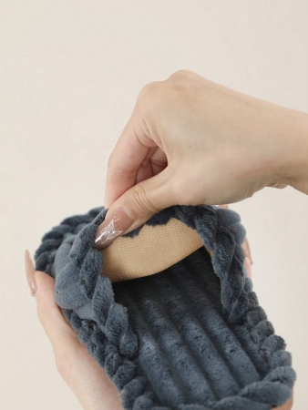 Women's Open Toe Thick Sole Warm Fleece Slippers, Indoor & Outdoor Wear Foam Thermal Slippers, For Autumn/Winter,Furry Shoes - Image 7