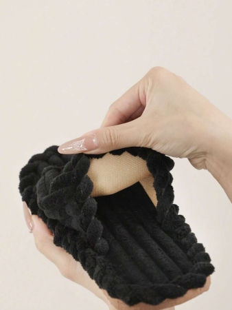 Women's Open Toe Thick Sole Warm Fleece Slippers, Indoor & Outdoor Wear Foam Thermal Slippers, For Autumn/Winter,Furry Shoes - Image 33