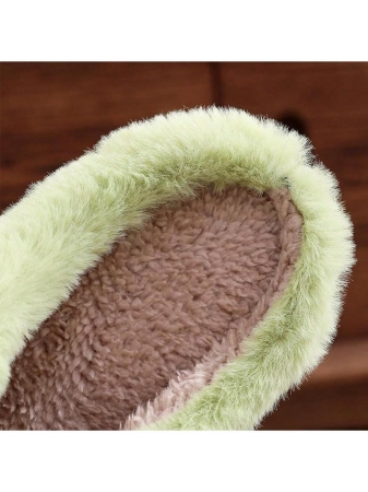 Hauioe Christmas Slippers Cartoon Plush Slippers Winter Soft Green Merry Christmas Gifts - Image 4