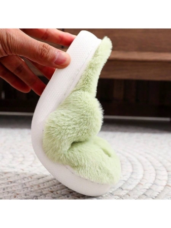 Hauioe Christmas Slippers Cartoon Plush Slippers Winter Soft Green Merry Christmas Gifts - Image 6