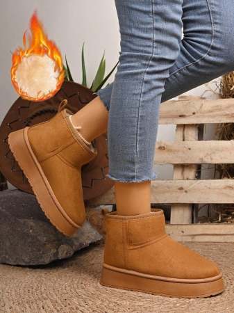 5cm Increase Women's Mid-Calf Outdoor Snow Boots, Warm Thermal Lining, Anti-Slip Sole, Winter Boots For Women - Image 5