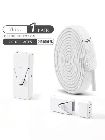 1pair Elastic No-Tie Shoe Laces With Switch Button, Black, Fits For Sneakers, Sports Shoes, Casual Shoes,White Shoes,Basketball Shoes, Trainers Running Shoes Summer - Image 11