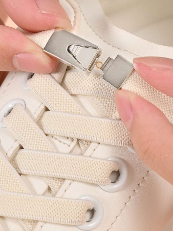 1pair Elastic No-Tie Shoe Laces With Switch Button, Black, Fits For Sneakers, Sports Shoes, Casual Shoes,White Shoes,Basketball Shoes, Trainers Running Shoes Summer - Image 12