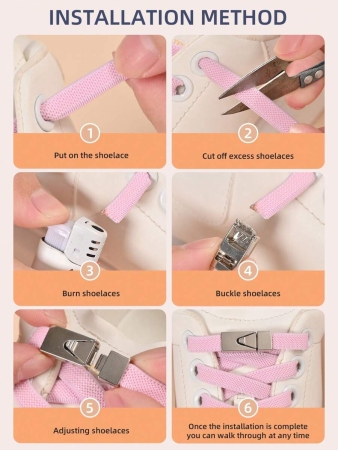 1pair Elastic No-Tie Shoe Laces With Switch Button, Black, Fits For Sneakers, Sports Shoes, Casual Shoes,White Shoes,Basketball Shoes, Trainers Running Shoes Summer - Image 20