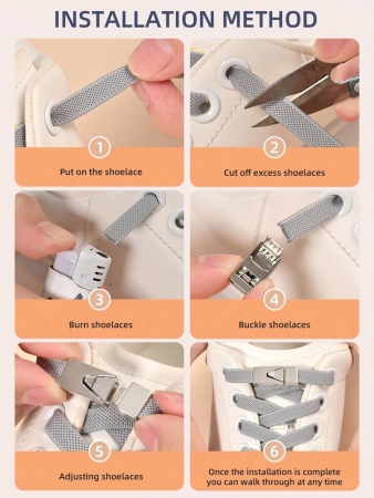 1pair Elastic No-Tie Shoe Laces With Switch Button, Black, Fits For Sneakers, Sports Shoes, Casual Shoes,White Shoes,Basketball Shoes, Trainers Running Shoes Summer - Image 25