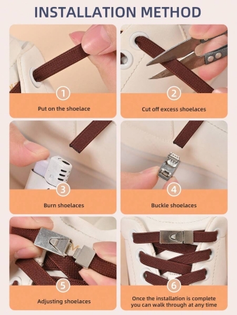 1pair Elastic No-Tie Shoe Laces With Switch Button, Black, Fits For Sneakers, Sports Shoes, Casual Shoes,White Shoes,Basketball Shoes, Trainers Running Shoes Summer - Image 30