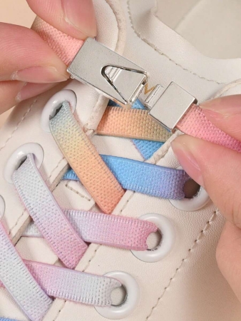 1pair Elastic No-Tie Shoe Laces With Switch Button, Black, Fits For Sneakers, Sports Shoes, Casual Shoes,White Shoes,Basketball Shoes, Trainers Running Shoes Summer - Image 33